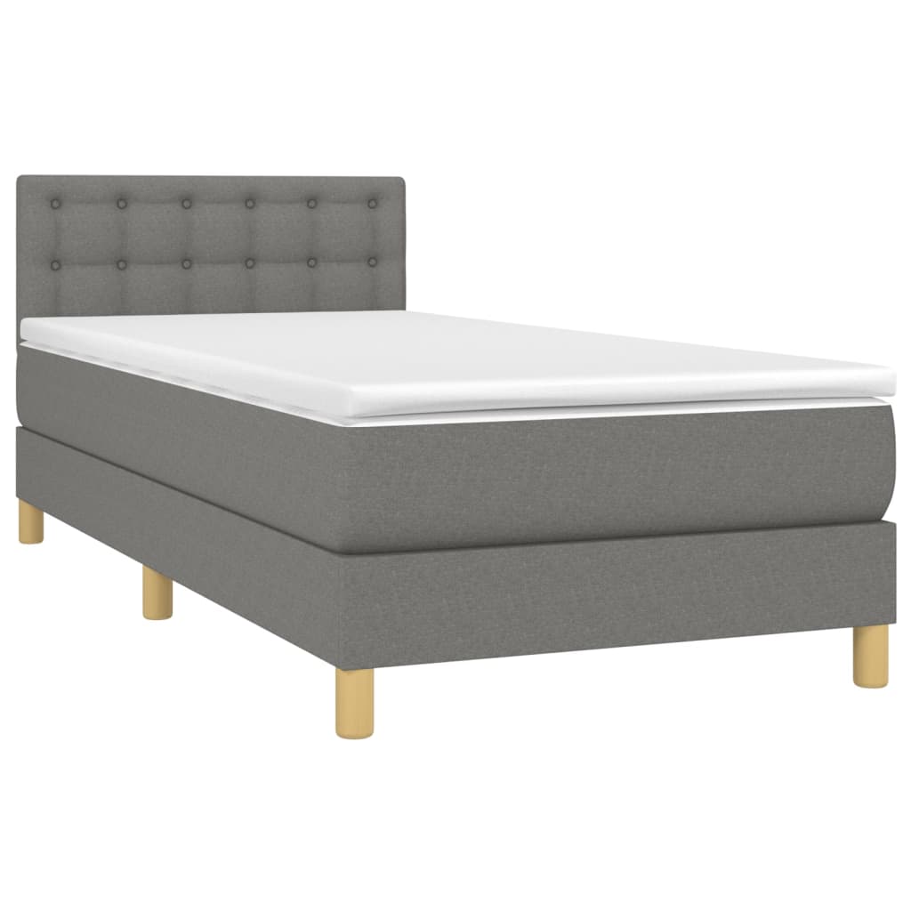 vidaXL Boxspring posteľ s matracom tmavosivá 90x190 cm látka