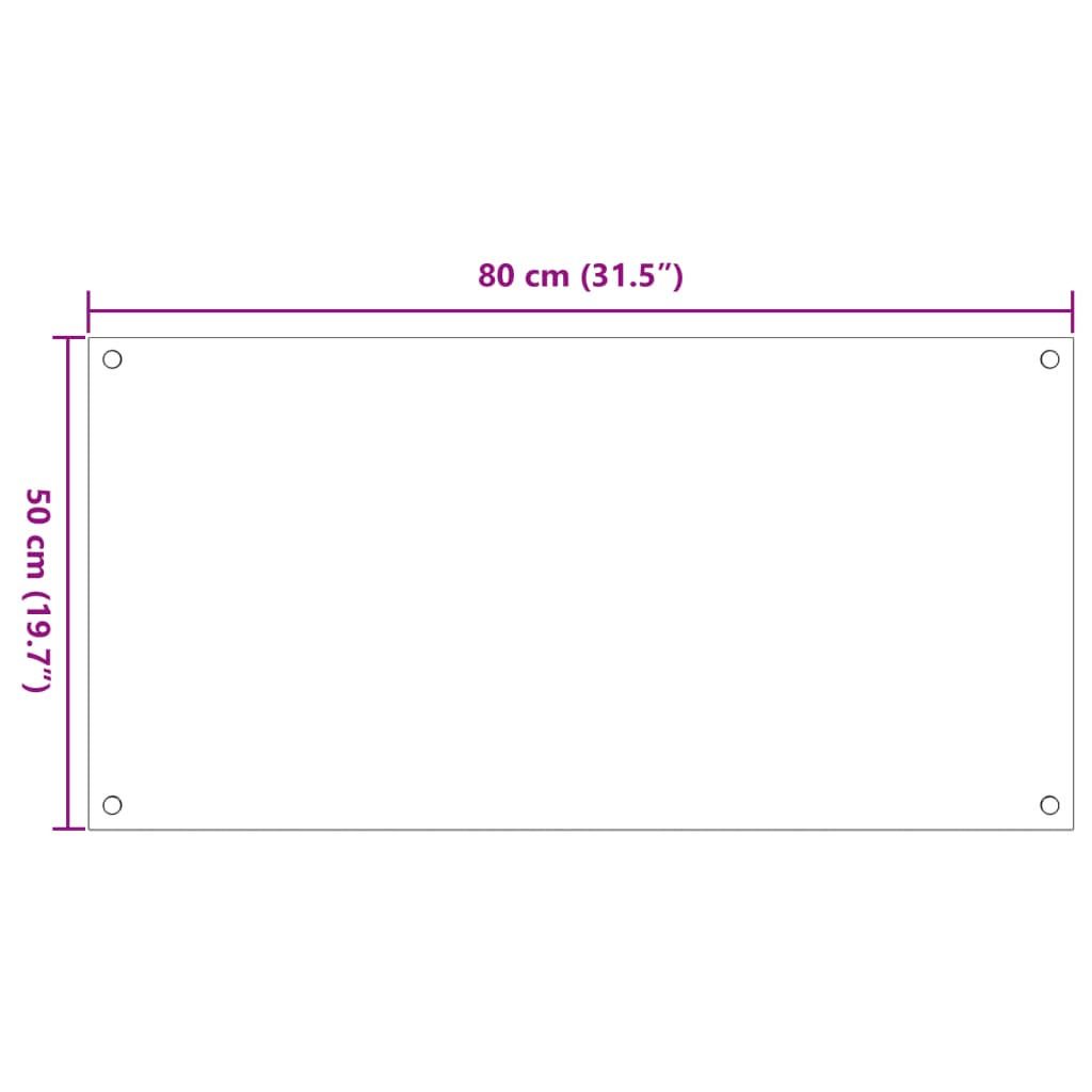 vidaXL Kuchynské zásteny 2ks priehľadné 80x50 cm tvrdené sklo