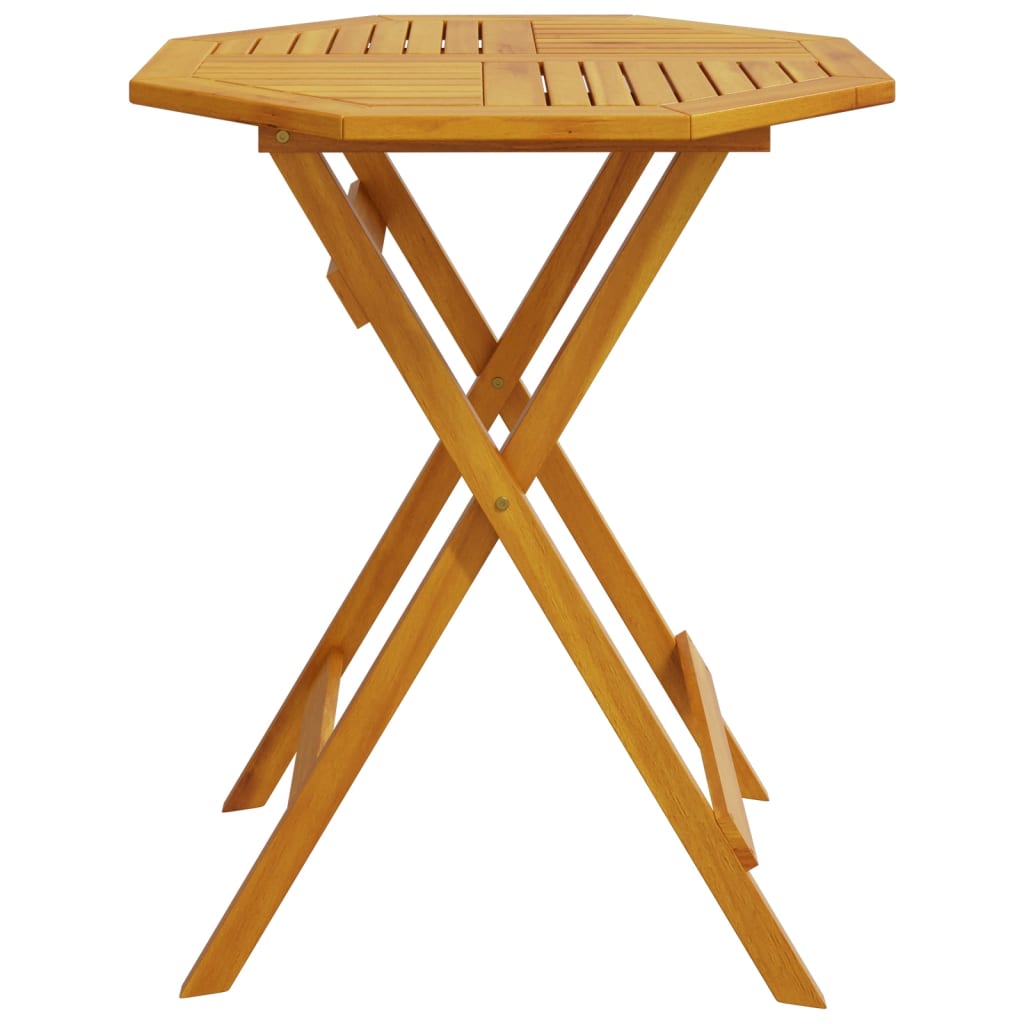 vidaXL Skladací záhradný stôl Ø70x75 cm masívne akáciové drevo