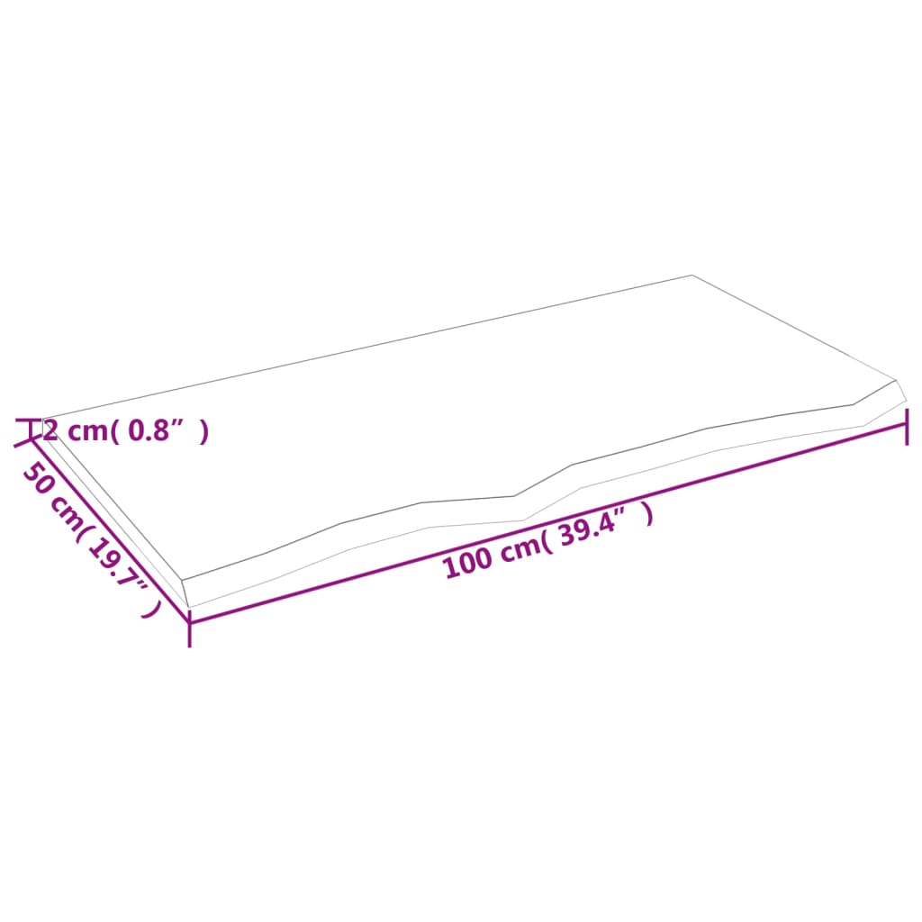 vidaXL Kúpeľňová doska tmavohnedá 100x50x2 cm ošetrený masív