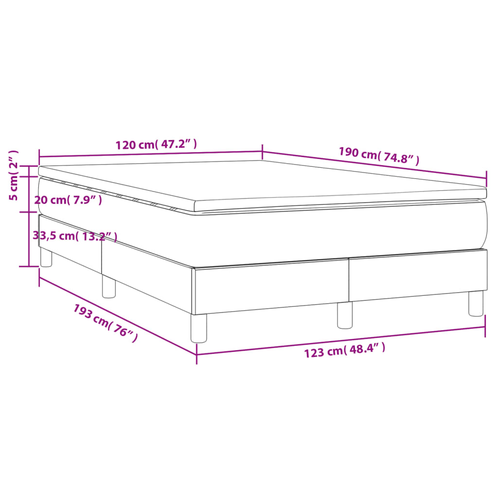 vidaXL Boxspring posteľ s matracom čierna 120x190 cm umelá koža