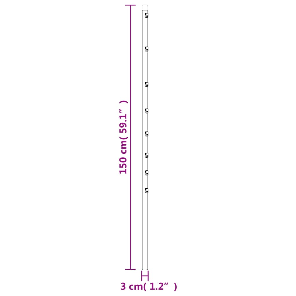 vidaXL Plotové stĺpiky 15 ks strieborné 150 cm pozinkovaná oceľ