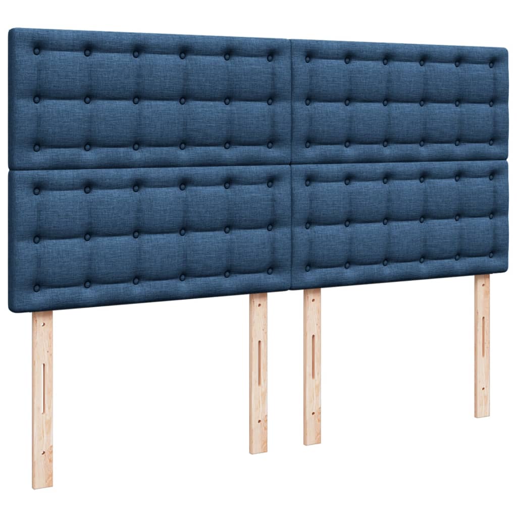 vidaXL Posteľný rám boxspring s matracom modrý 180x200 cm látka