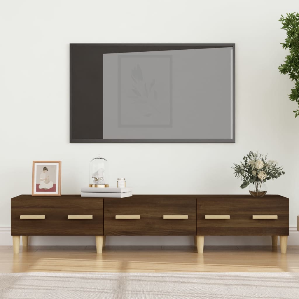 vidaXL TV skrinka hnedý dub 150x34,5x30 cm spracované drevo