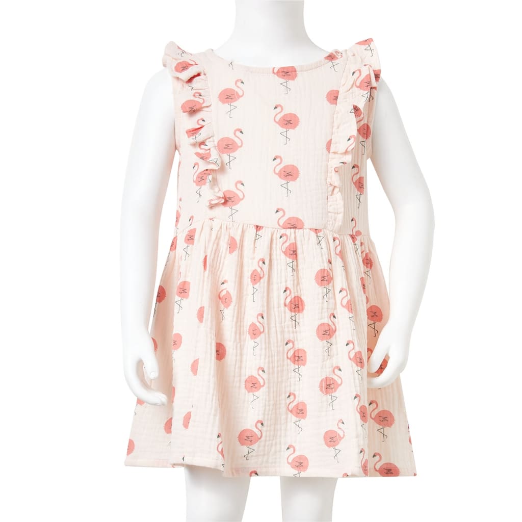 Detské šaty s volánmi jemné ružové 92