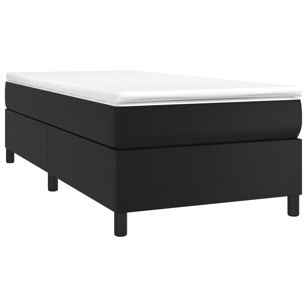 vidaXL Boxspring posteľ s matracom čierny 90x190 cm umelá koža