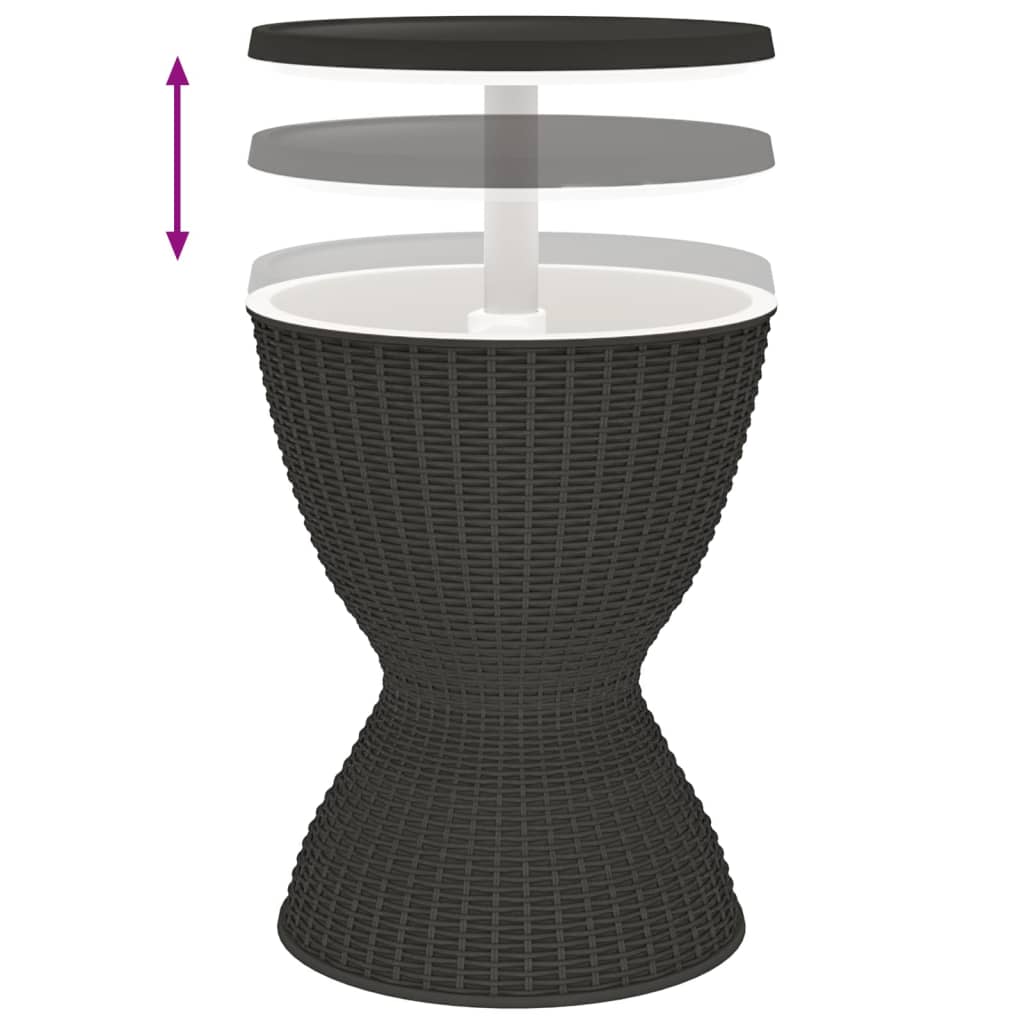 vidaXL 3-v-1 ľadový chladiaci stôl čierny polypropylén