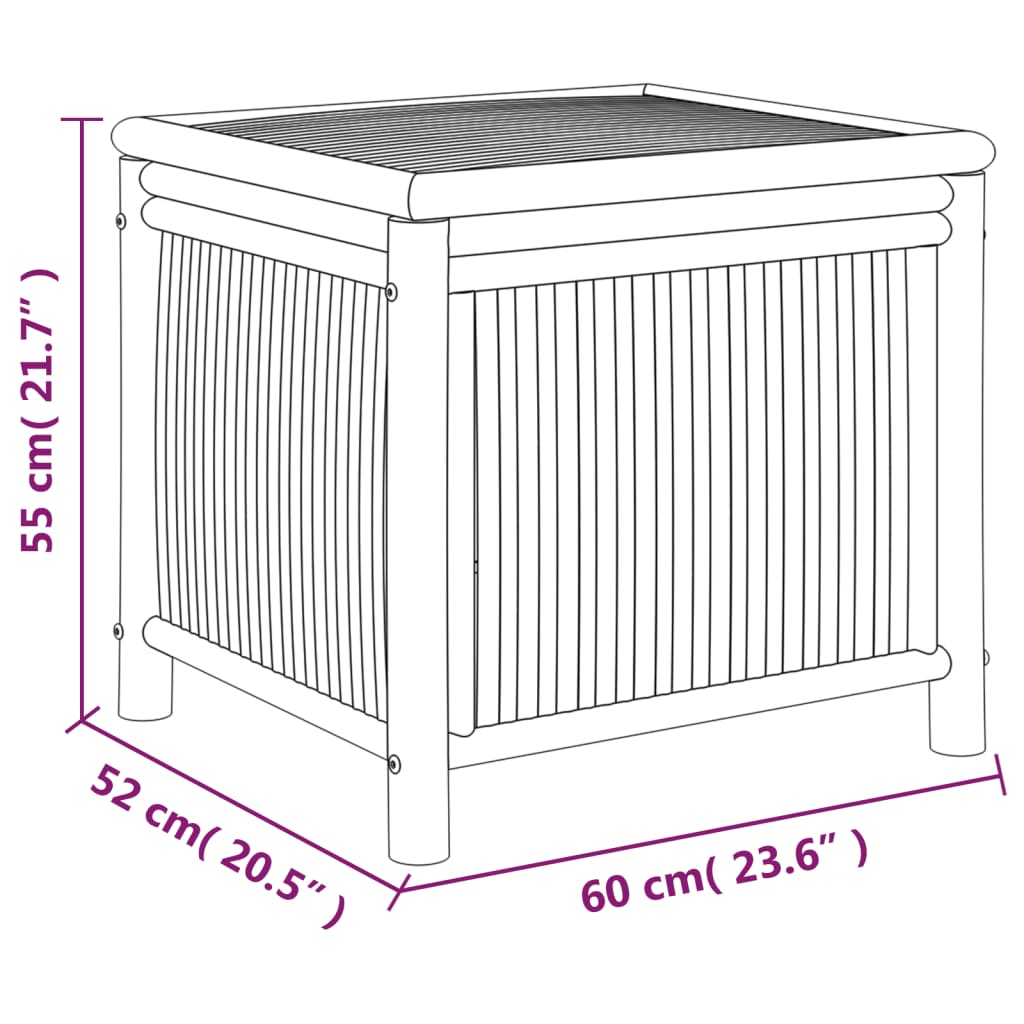 vidaXL Záhradný úložný box 60x52x55 cm bambus