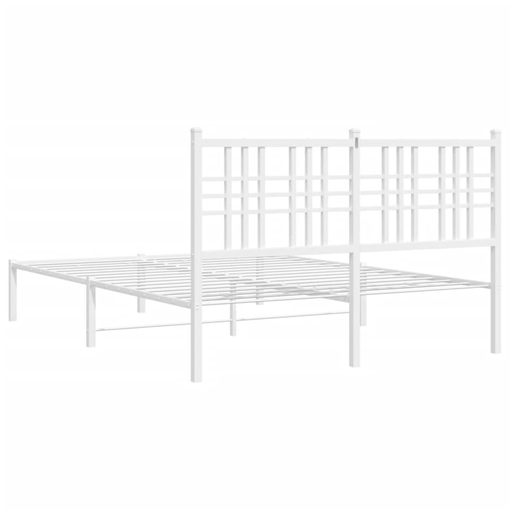 vidaXL Kovový rám postele s čelom biely 120x190 cm