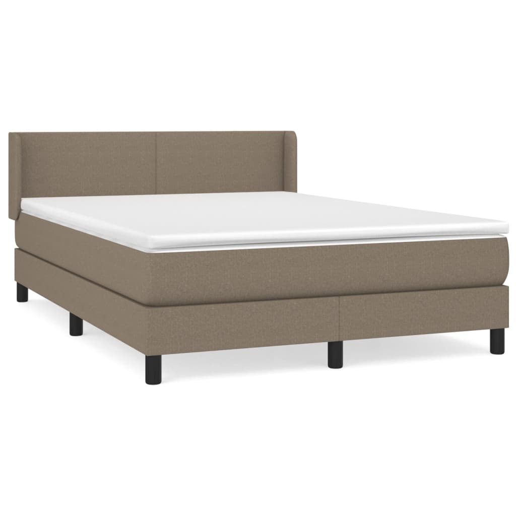 vidaXL Boxspring posteľ s matracom sivohnedý 140x190 cm látka