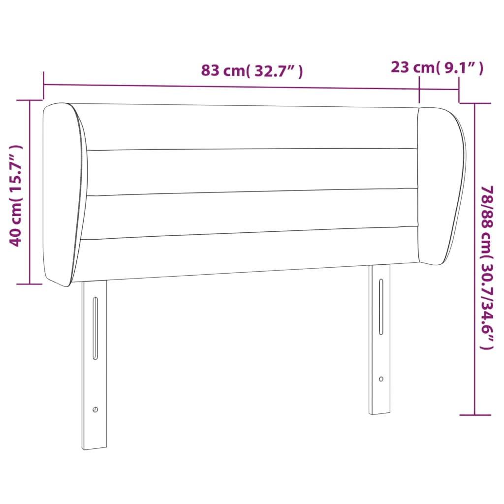 vidaXL Čelo postele so záhybmi tmavosivé 83x23x78/88 cm látka