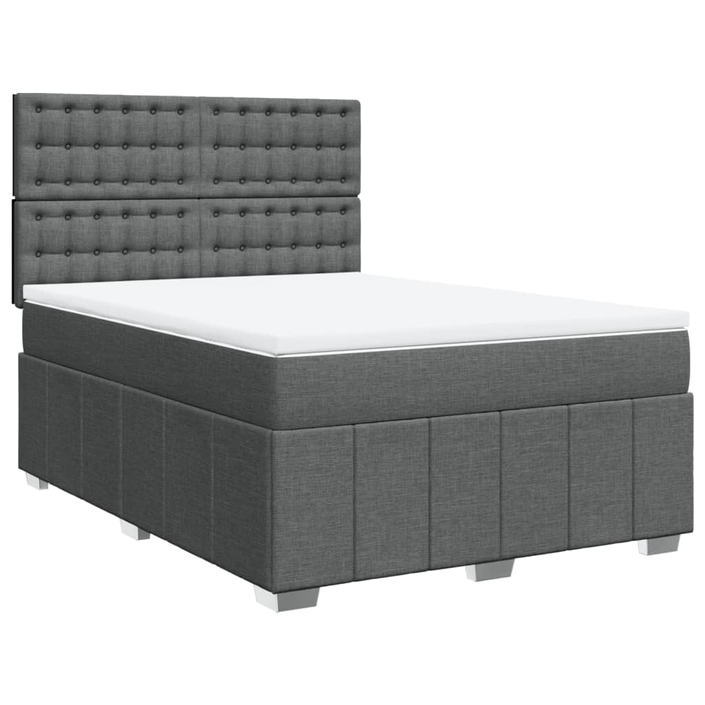 vidaXL Boxspring posteľ s matracom tmavosivá 140x200 cm látka