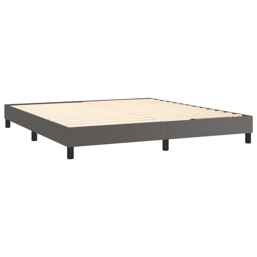 vidaXL Boxspring posteľ s matracom sivá 180x200 cm umelá koža