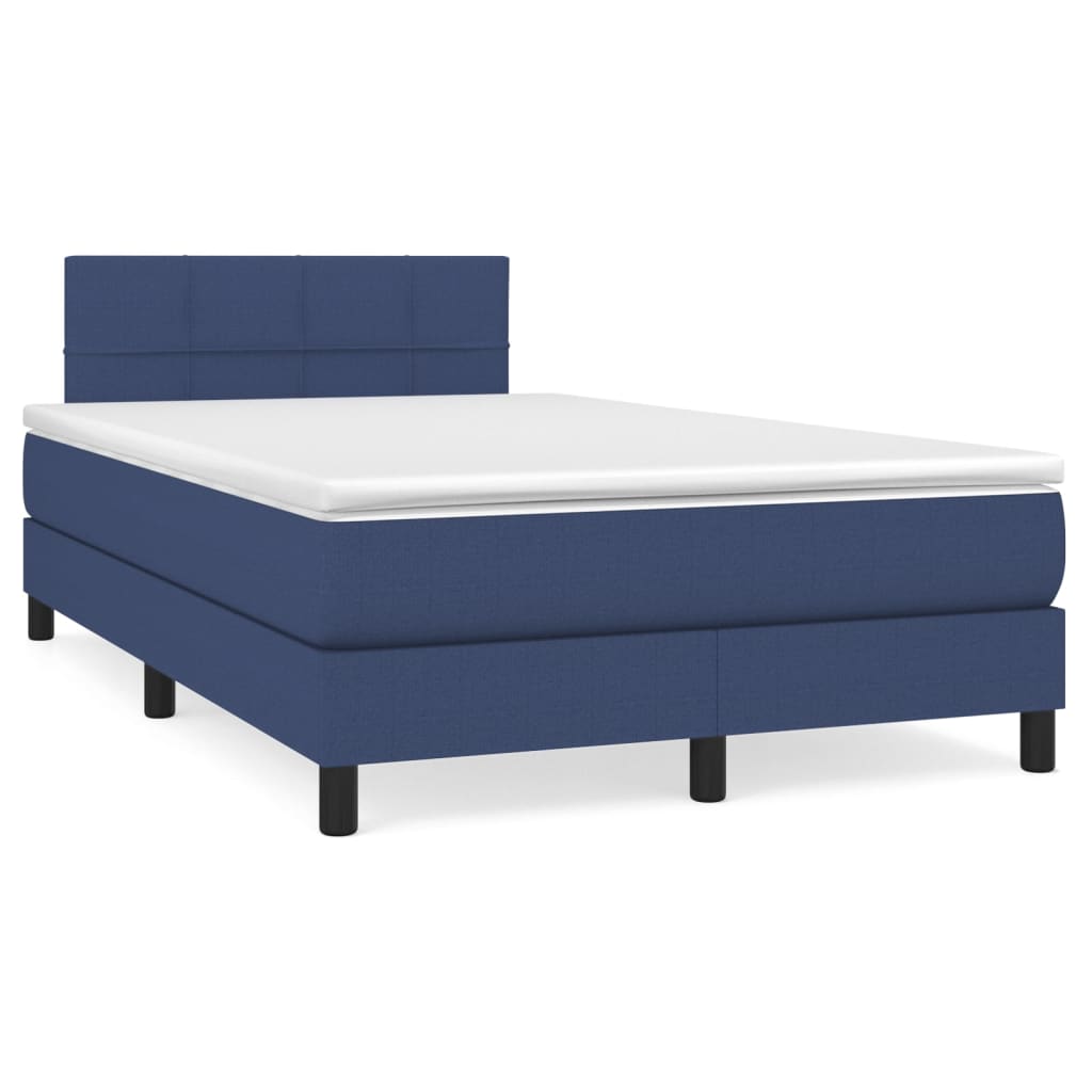 vidaXL Boxspring posteľ s matracom modrá 120x200 cm látka