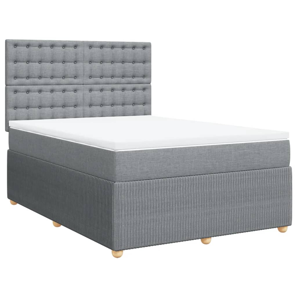 vidaXL Boxspring posteľ s matracom bledosivá 140x200 cm látka