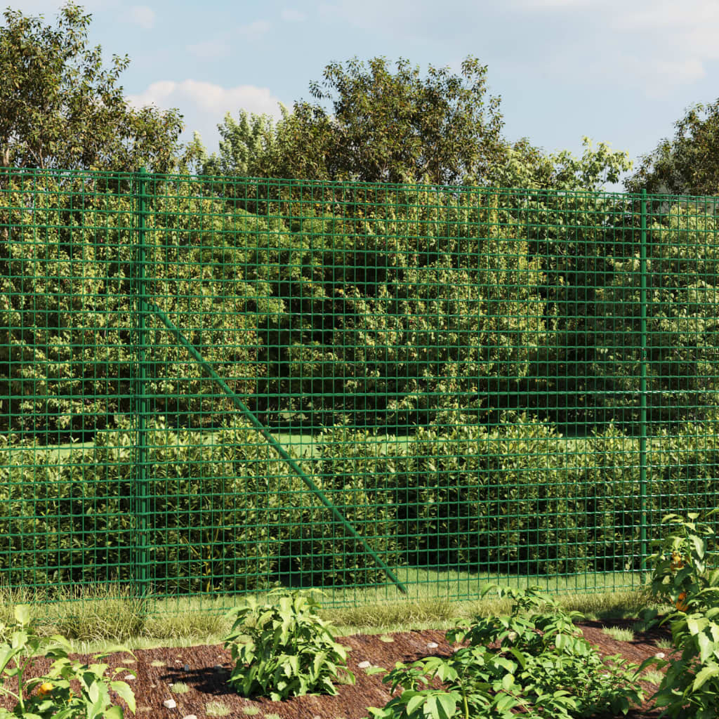vidaXL Drôtený plot s kotviacimi hrotmi zelený 1,8x25 m