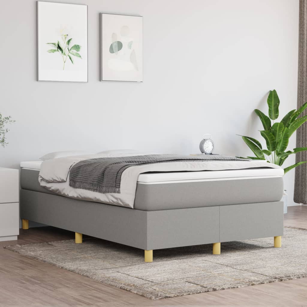 vidaXL Boxspring posteľ s matracom bledosivá 120x190 cm látka