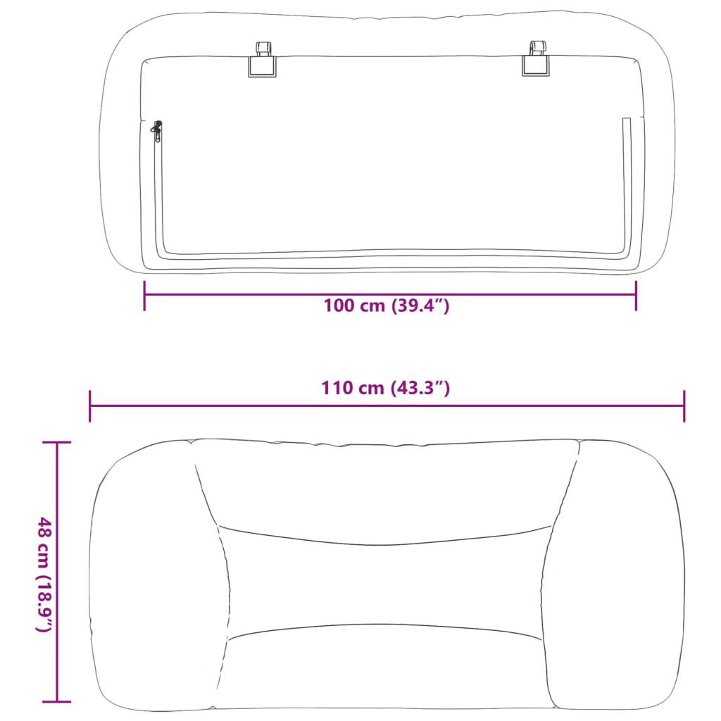 vidaXL Vankúš na čelo postele krémový 100 cm látka