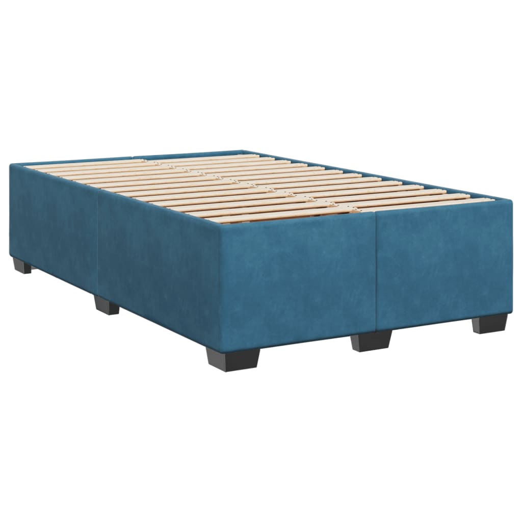 vidaXL Boxspring posteľ s matracom, tmavomodrá 120x190 cm, zamat