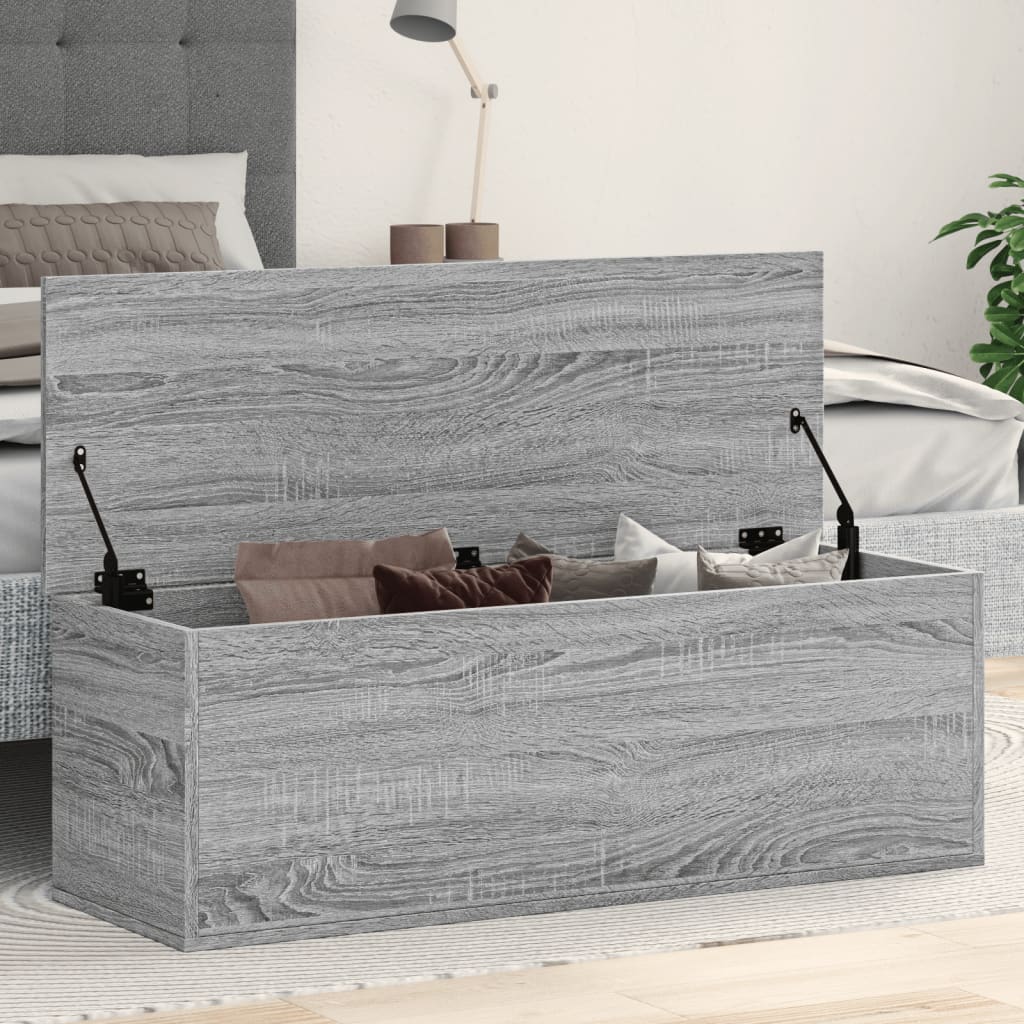 vidaXL Úložný box sivý dub sonoma 90x35x35 cm kompozitné drevo