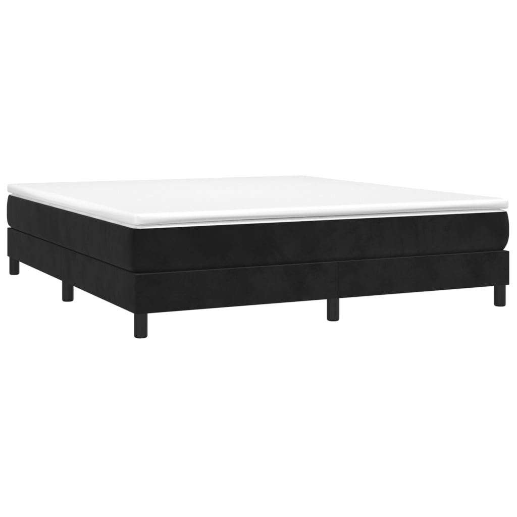 vidaXL Posteľný rám boxspring s matracom čierny 180x200 cm zamat