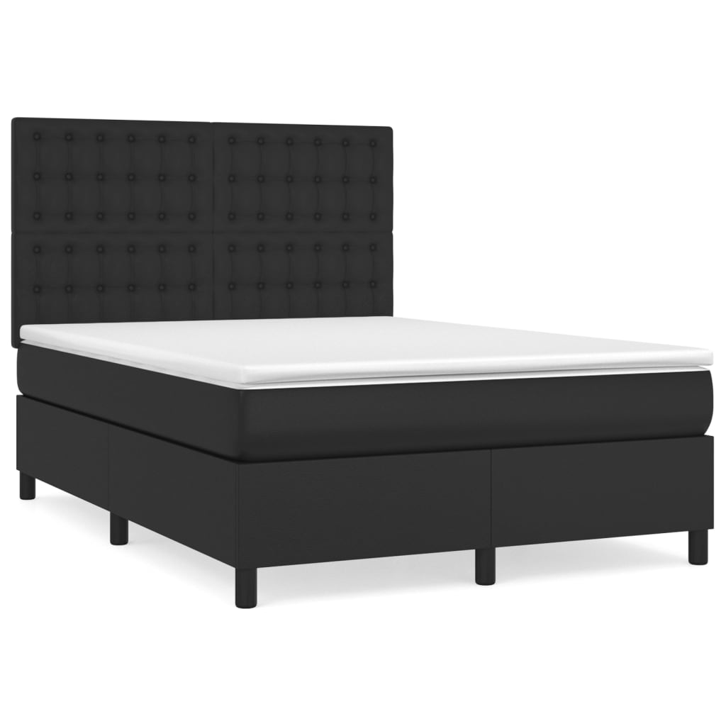 vidaXL Boxspring posteľ s matracom čierna 140x200 cm umelá koža