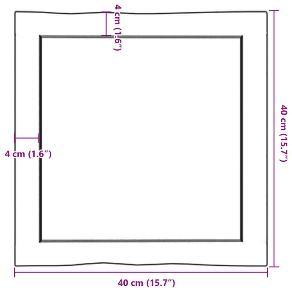 vidaXL Stolová doska svetlohnedá 40x40x(2-6)cm ošetrený masív hrany