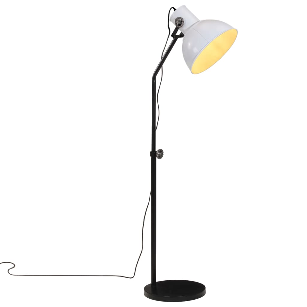 vidaXL Podlahová lampa 25 W biela 30x30x90-150 cm E27