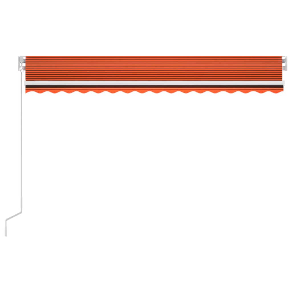 vidaXL Ručne zaťahovacia markíza 450x350 cm oranžová a hnedá