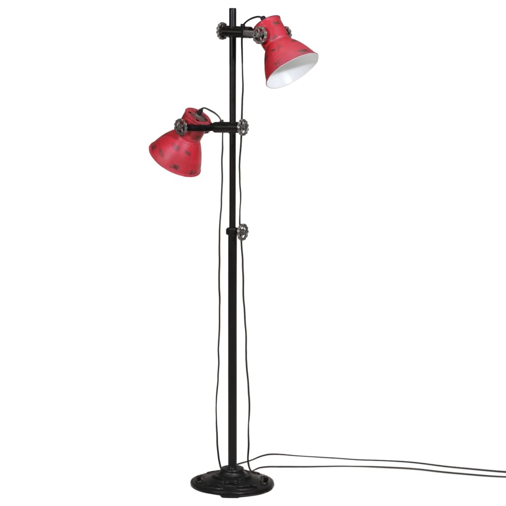 vidaXL Podlahová lampa 25 W šmuhovaná červená 25x25x90/160 cm E27