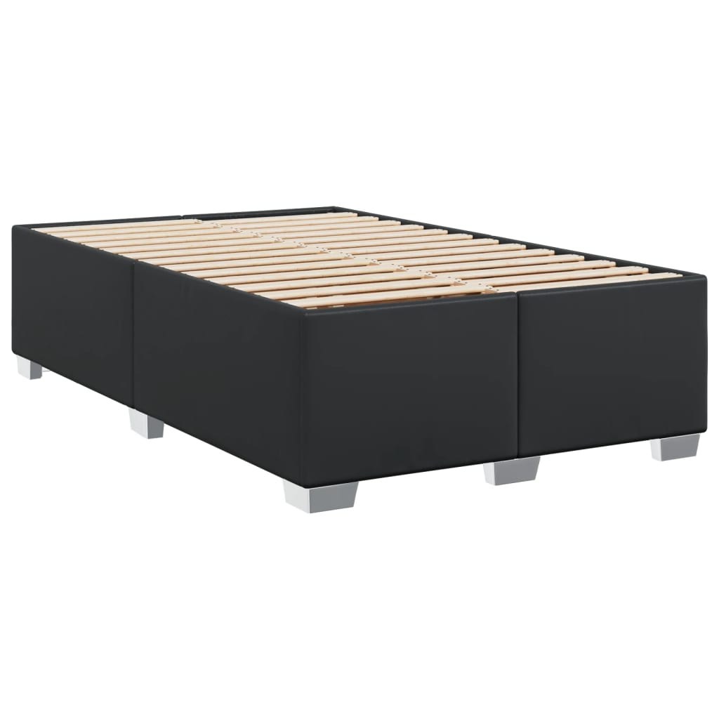 vidaXL Boxspring posteľ s matracom čierna 120x190 cm umelá koža