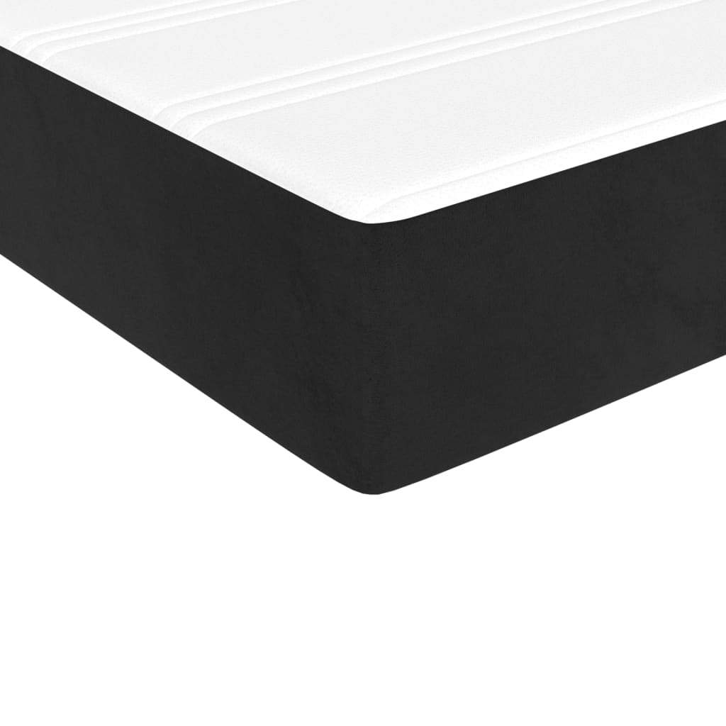 vidaXL Posteľný rám boxspring s matracom čierny 140x190 cm zamat