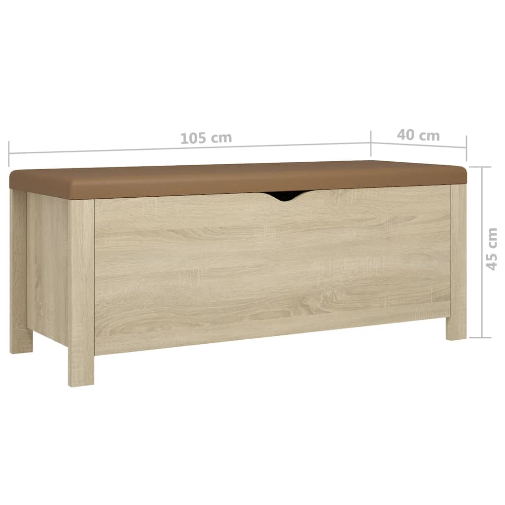 vidaXL Úložný box s vankúšom dub sonoma 105x40x45 cm kompozitné drevo